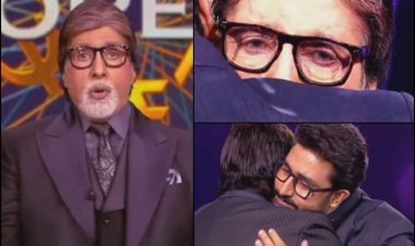 KBC: Abhishek arrived to surprise his father on Big B's 80th birthday, Amitabh started crying after seeing his son