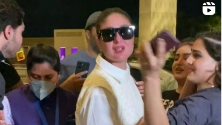 Kareena Kapoor Khan came out alone in the swag, someone pulled her hand in the crowd and someone took off her purse!