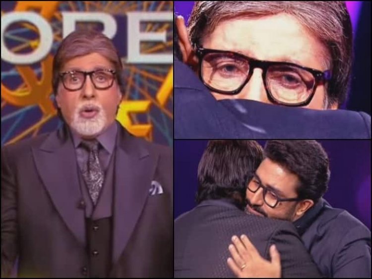 KBC: Abhishek arrived to surprise his father on Big B's 80th birthday, Amitabh started crying after seeing his son
