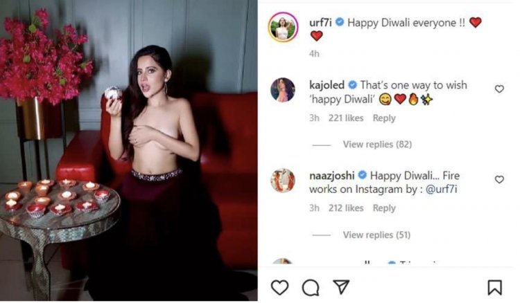 Urfi Javed congratulated Diwali by going topless! Furious users said - 'No longer will be tolerated'