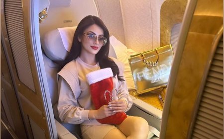 “Urvashi Rautela wished everyone a very special message, saying, “Dear Santa, is it too late now to say sorry?”