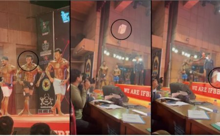 Unhappy with not winning the title, the bodybuilder did such an act on the stage, the video went viral