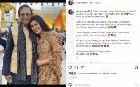 Sushmita Sen had a heart attack, underwent surgery