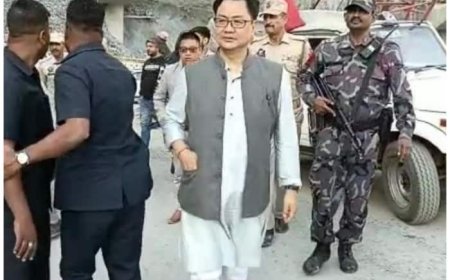 Union Minister Kiren Rijiju's Car Hit by Truck in J&K's Banihal, No Injuries Reported