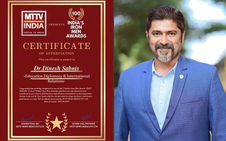 India’s Iron Men Award 2023” was conferred to Dr.Dinesh Sabnis for Education Diplomacy & International Relations by MTTV News Media