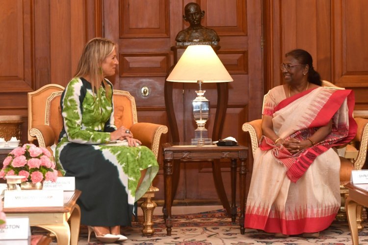 Queen Maxima of the Netherlands met President Draupadi Murmu at Rashtrapati Bhavan today