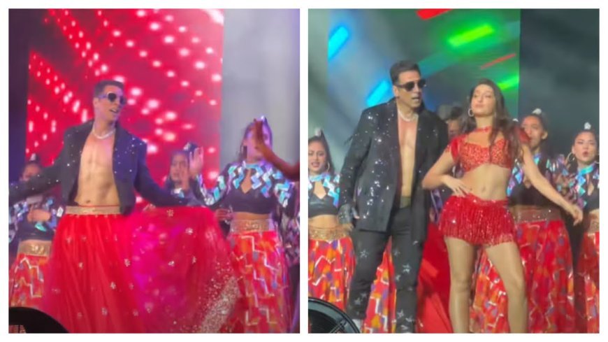 Akshay Kumar and Nora Fatehi's Electrifying Performance on "Laal Ghagra" Rocks Atlanta During "The Entertainers" Tour