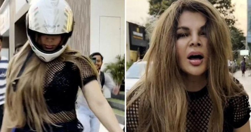 Rakhi Sawant came out on the road wearing a helmet after being threatened by Lawrence Bishnoi         