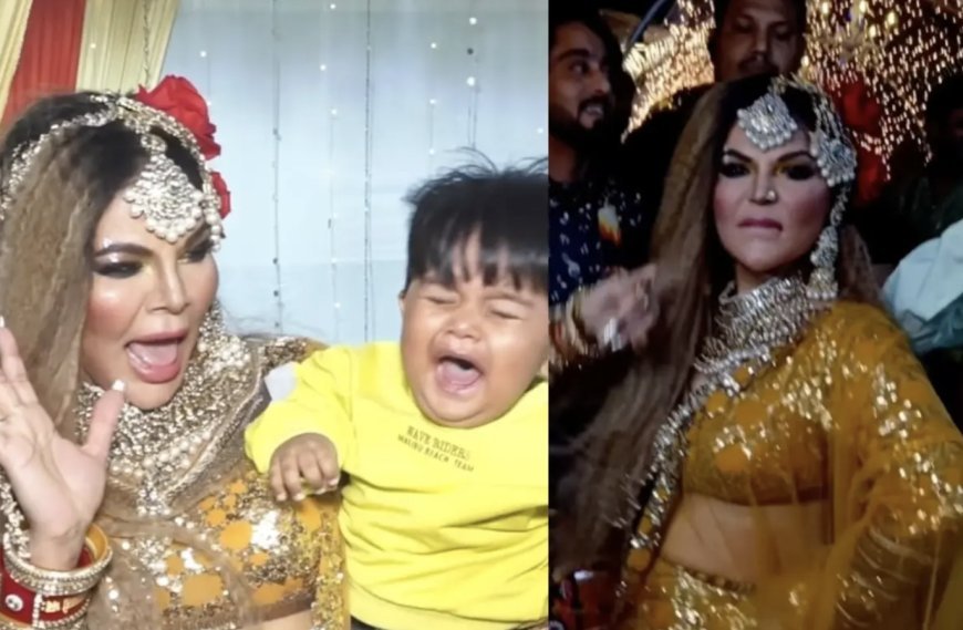 Rakhi Sawant danced fiercely in the wedding celebration, on the other hand, the child roared as soon as he went in the lap