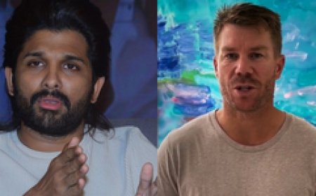 अल्लू अर्जुन ने डेविड वॉर्नर को 'पुष्पा पुष्पा' डांस स्टेप सिखाने का किया वादा