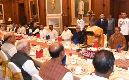 राष्ट्रपति ने पीएम मोदी के नेतृत्व वाले मंत्रिपरिषद को दिया विदाई डिनर