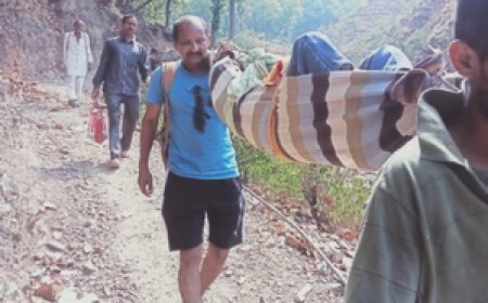 मरीज को कंधे पर लादकर अस्पताल ले गए लोग, मूलभूत सुविधाओं से वंचित हिमाचल के उद्योग मंत्री का गांव