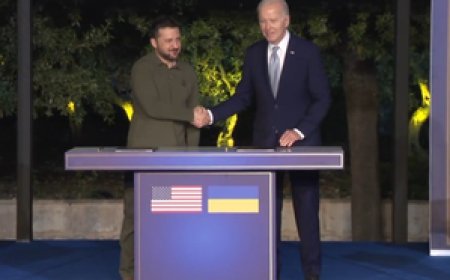 जी7 सम्मेलन में अमेरिका, यूक्रेन ने सुरक्षा समझौते पर किए हस्ताक्षर