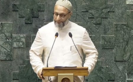 ओवैसी के 'जय फिलिस्तीन' नारा लगाने पर बोली सरकार, 'सदन में किसी अन्य देश का जयकारा सही नहीं'