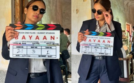 हुमा कुरैशी ने शुरू की 'बयान' की शूटिंग, फिल्म के सेट से शेयर की तस्वीर