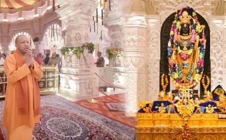 लोकसभा चुनाव के बाद पहली बार अयोध्या पहुंचे सीएम योगी, रामलला के किए दर्शन