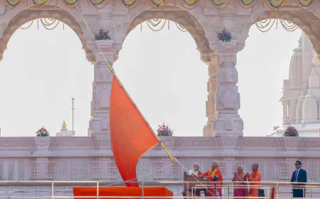 Ram Mandir में पहली बार फहराई गई Dharmadhwaja, PM Modi बोले—‘सदियों के घाव भर गए’