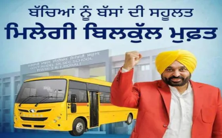 Punjab की Free Bus Scheme में बड़ा विस्तार: अब 7,698 School Girls को भी मिली Special Transport Facility