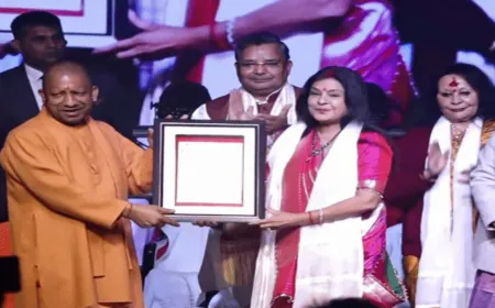 CM Yogi ने मालिनी से पूछा- अवस्थीजी कहां गए:लखनऊ में कहा- मुझे बुलाकर गायब हो गए, वह भी अच्छे कलाकार हैं