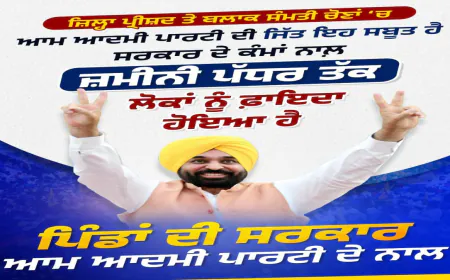 निष्पक्ष और पारदर्शी जिला परिषद व पंचायत समिति चुनावों में AAP  सरकार की ऐतिहासिक जीत