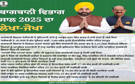 बागबानी में पंजाब देशभर में अव्वल: 7100 करोड़ के प्रोजेक्ट और ‘अपणा पिंड-अपणा बाग’ से जुड़ा किसानों की समृद्धि का नया अध्याय
